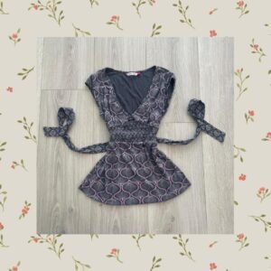 Grey and pink babydoll top